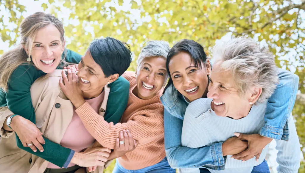 Multi-generational family sharing healthy smiles together
