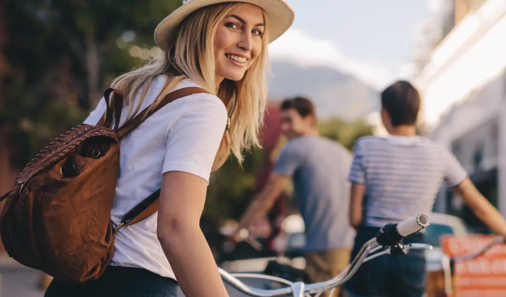 Woman enjoying an active lifestyle with a confident smile